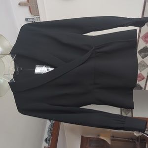 JCrew Juniors Black Button Cuff Blouse NWT